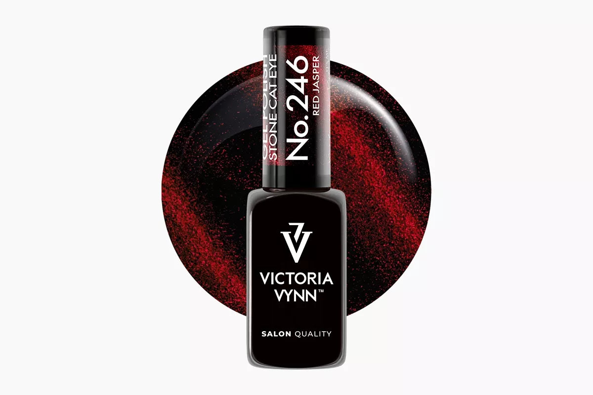 246 Cat Eye Red Jasper Glitter Gel Polish 8 ml