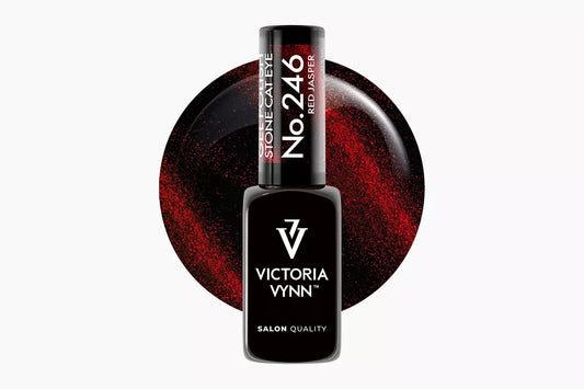 246 Cat Eye Red Jasper Glitter Gel Polish 8 ml