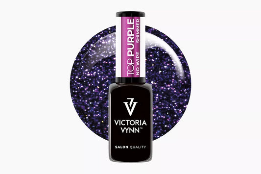 Glitter Purple No Wipe Shiny Top Coat 8 ml