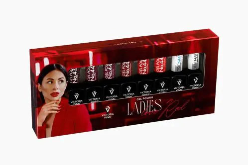 Gel polish Pack Ladies Love Red + Gel Polish Top Matte 8 ml + Gel Polish Top Oh! My Gloss 8 ml